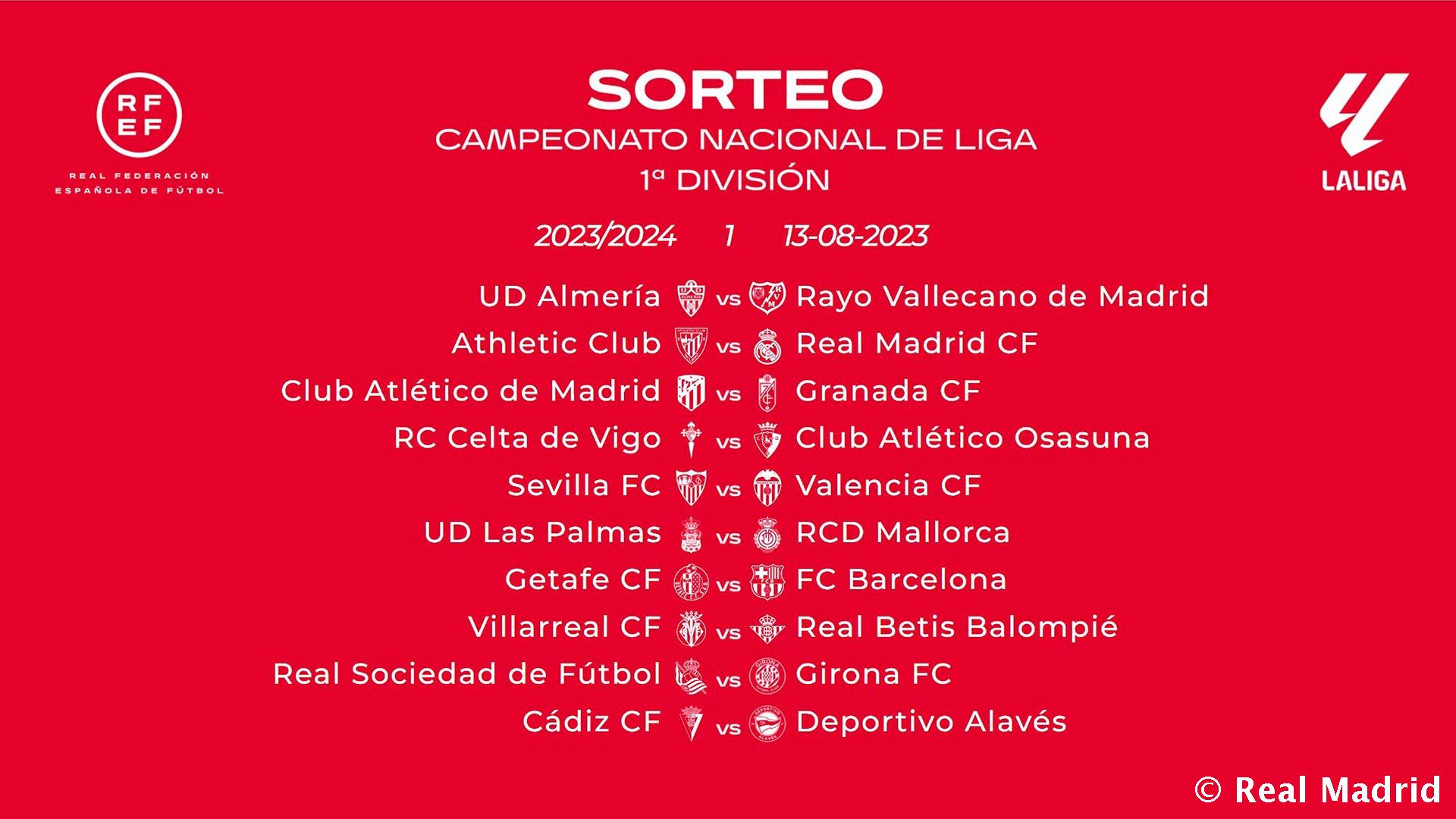 Стал известен календарь «Мадрида» в Ла Лиге сезона 2023/24